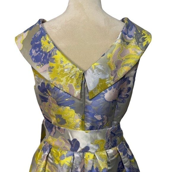Alex Marie Yellow and Purple Floral Brocade Formal Dress Size 6 Wedding Guest - Picture 5 of 8
